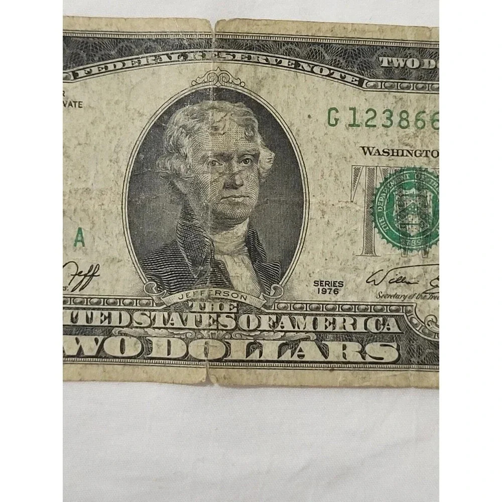 Rare 1976 $2 TWO DOLLAR BILL  G 123 Triple 6's  666 - Picture 6 of 8